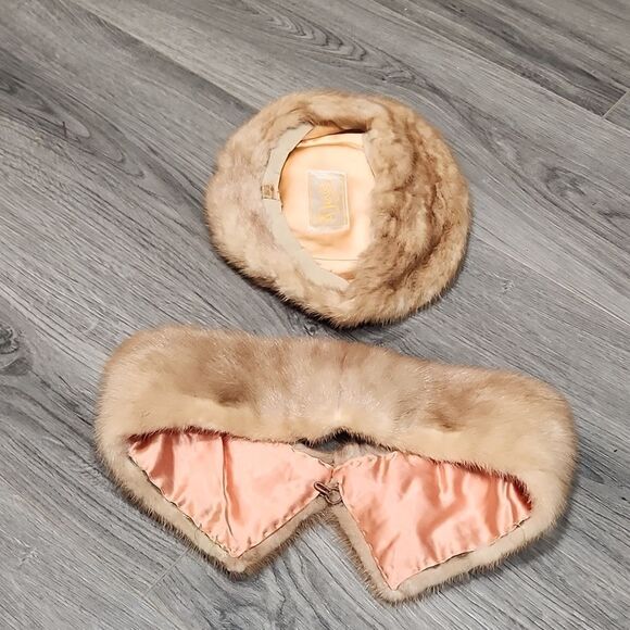 GUC Mink Fur Hat & Collar Vintage Set - Picture 12 of 13